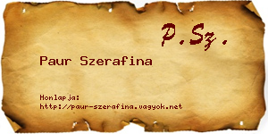 Paur Szerafina névjegykártya